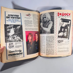 Music Magazine, Rock Memorabilia — Rock Express Vol. 12, Issue 123 (April, late 1980s) — Robert Plant Cover | Aerosmith, Morrissey, Michael J. Fox,