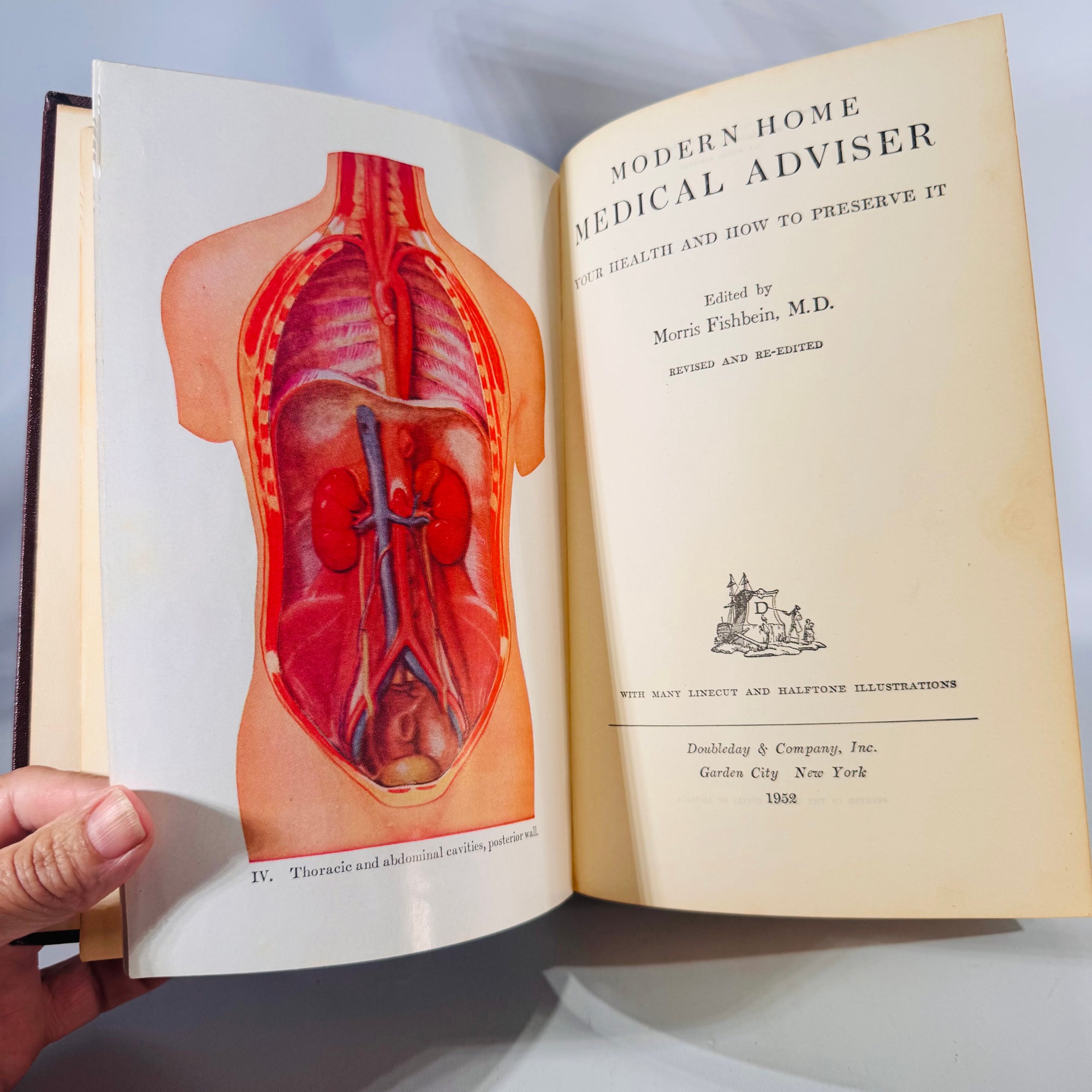 Modern Home Medical Adviser (1951 Printing, Revised & Re-Edited) — Morris Fishbein, M.D. | Illustrated Anatomy Plates, Medical Reference