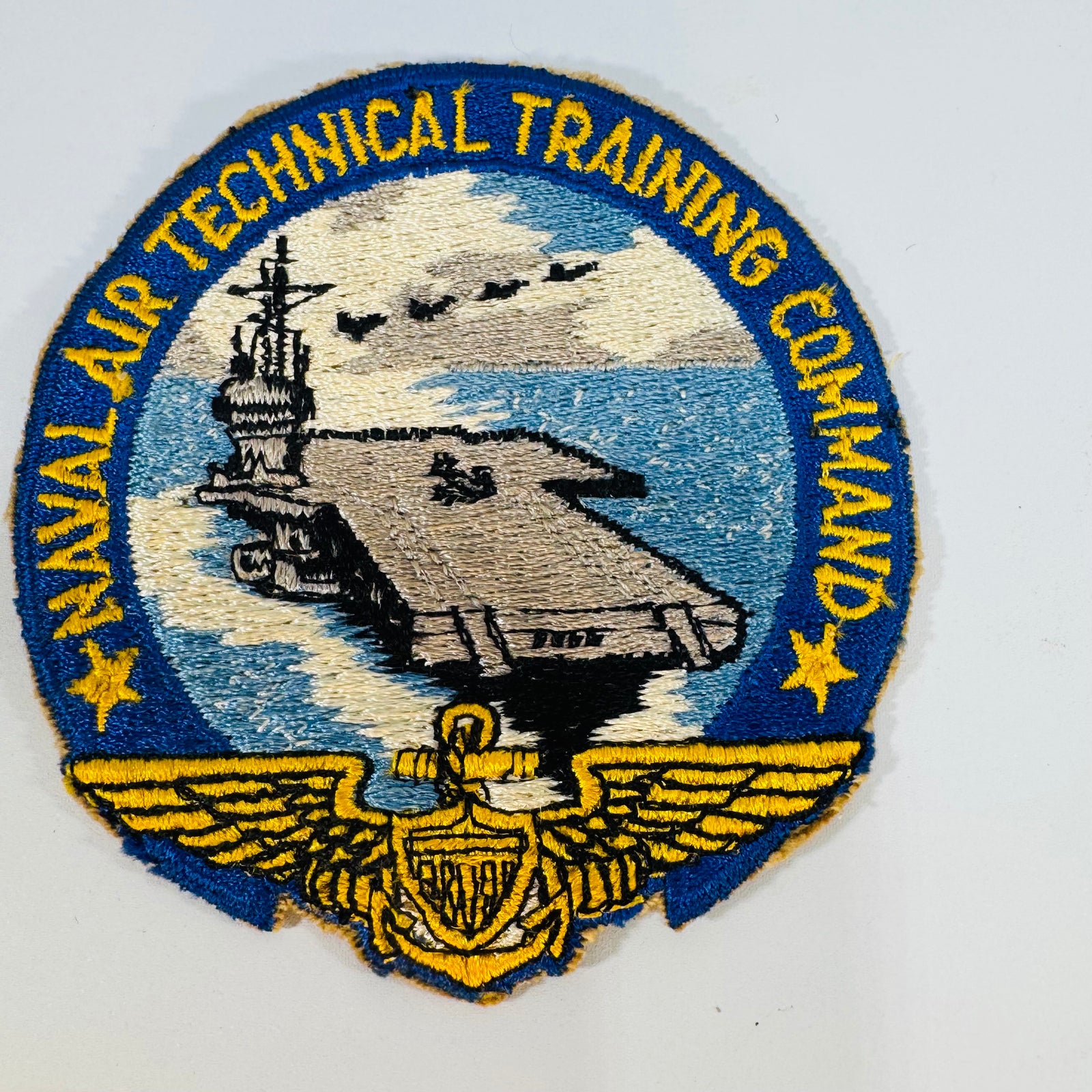 Vintage Naval Air Technical Training Command Patch NATTC Embroidered Navy Patch Vietnam Era Aviation Insignia 4 Inch Round