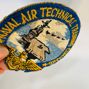 Vintage Naval Air Technical Training Command Patch NATTC Embroidered Navy Patch Vietnam Era Aviation Insignia 4 Inch Round