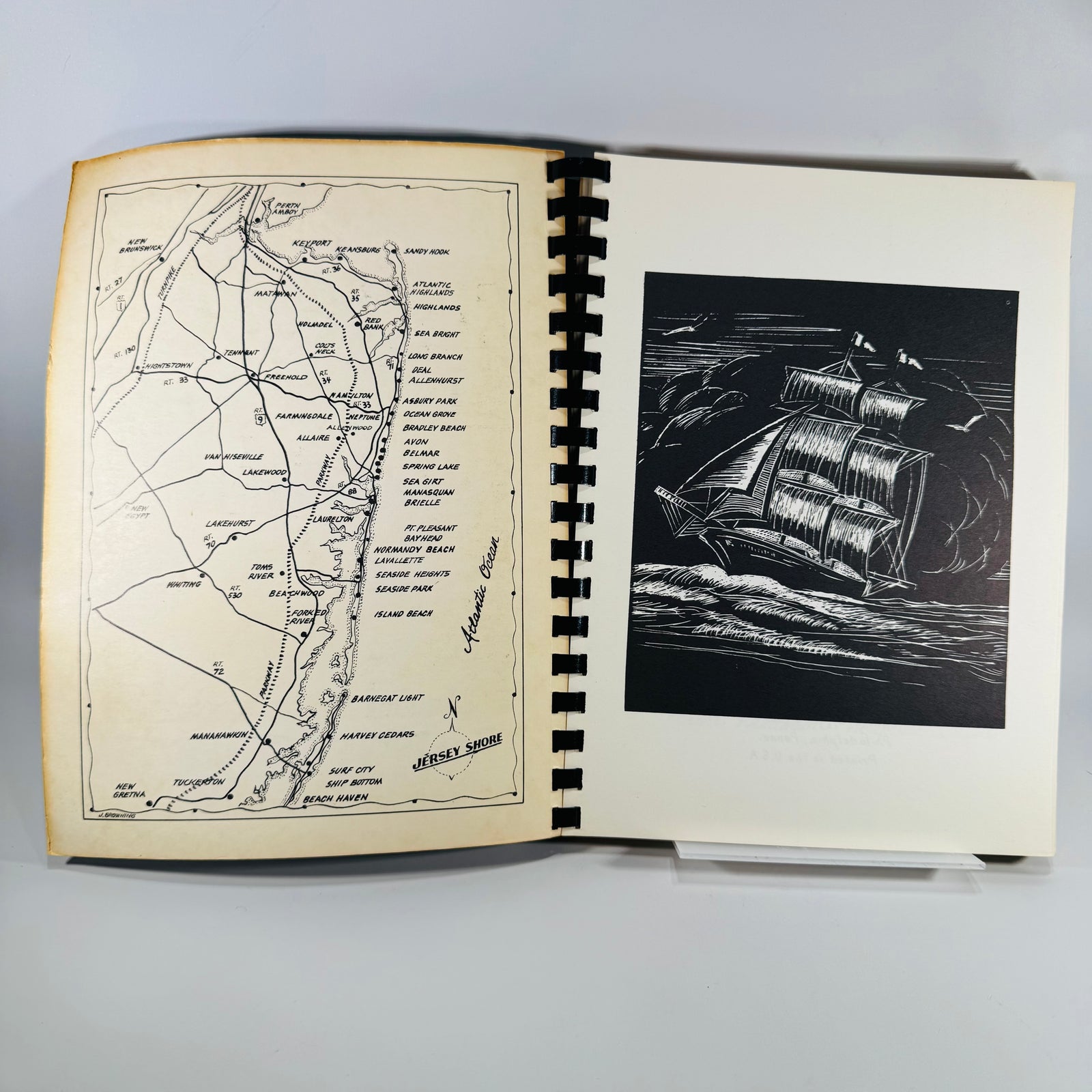 Vintage Jersey Shore Community Cookbook — Jersey Shore Cooks and Artists (1958) — Point Pleasant Hospital Guild | Illustrated Plastic Comb Binding, Regional Cooking / Community Cookbook