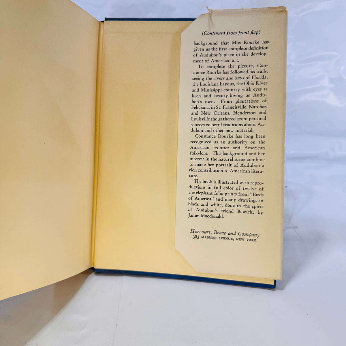 Audubon by Constance Rourke (1936), Harcourt Brace and Company, Hardcover