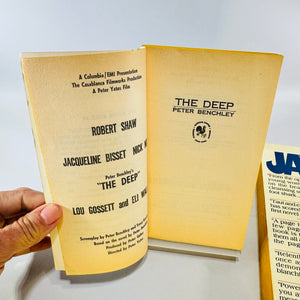 Jaws and The Deep by Peter Benchley 1975 1977 Bantam Paperback Lot