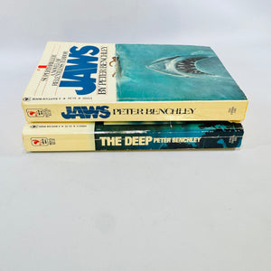 Jaws and The Deep by Peter Benchley 1975 1977 Bantam Paperback Lot