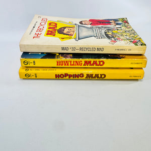 Hopping MAD, Howling MAD and The Recycled MAD 1967 to 1972 Paperback Lot