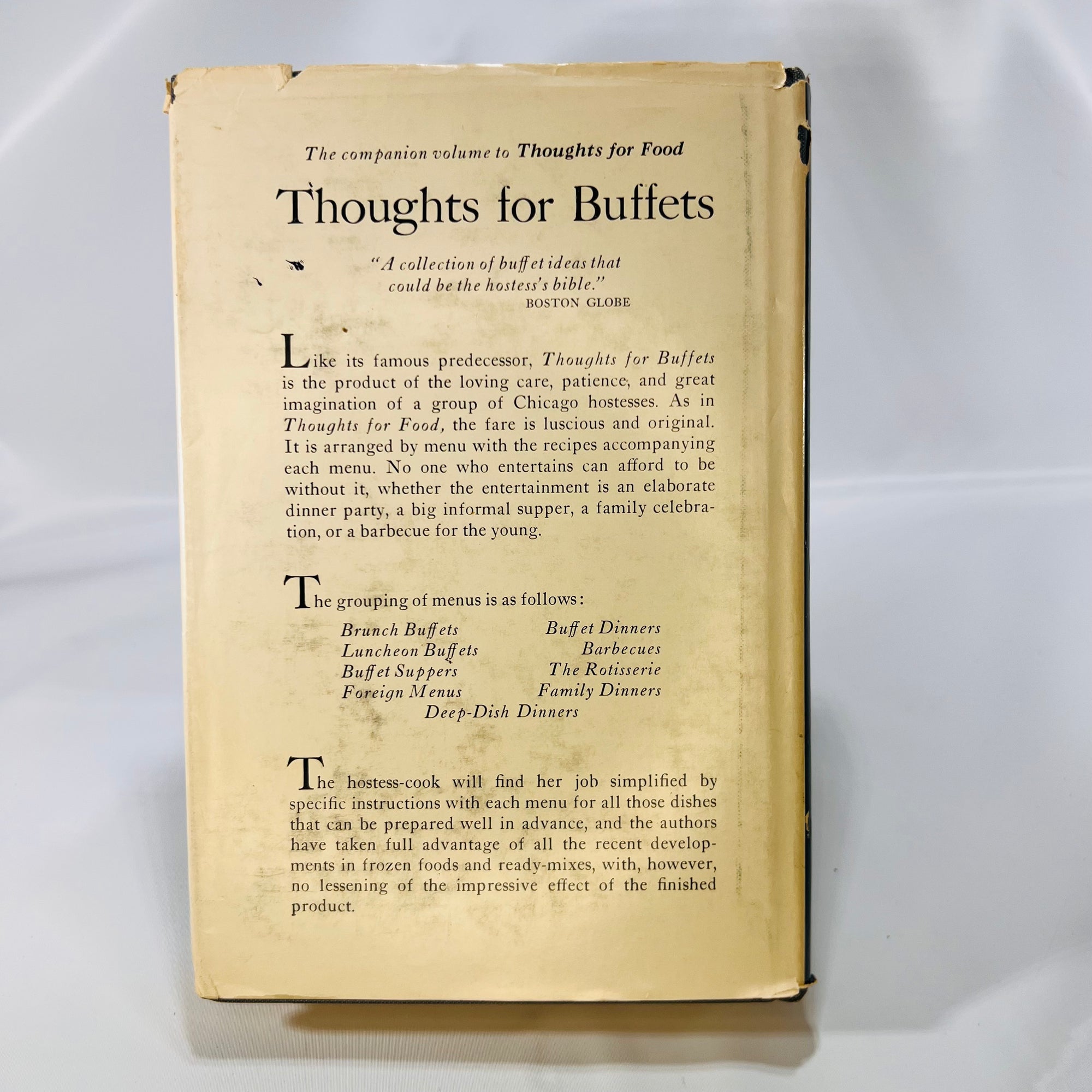 Thoughts for Food by unknown Houghton Mifflin Company 1946 Menu Cook Book