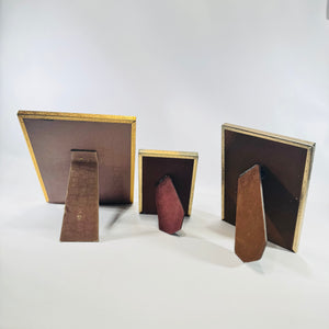 Ornate Gold Tone Metal Picture Frames Lot of 3 Easel Back Tabletop