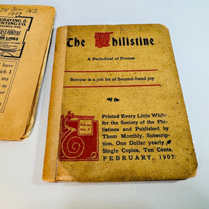 1907 Roycroft Arts & Crafts + Tiffany Ephemera Lot — Roycroft Shop Booklets, The Philistine & Decorative Prints (1906–1907) — Elbert Hubbard | Arts and Crafts Paper Lot, Arts & Crafts Ephemera