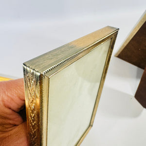 Ornate Gold Tone Metal Picture Frames Lot of 3 Easel Back Tabletop
