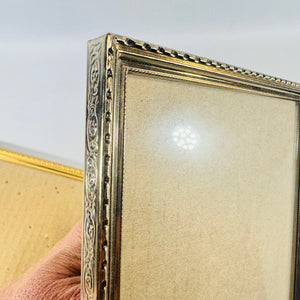 Ornate Gold Tone Metal Picture Frames Lot of 3 Easel Back Tabletop