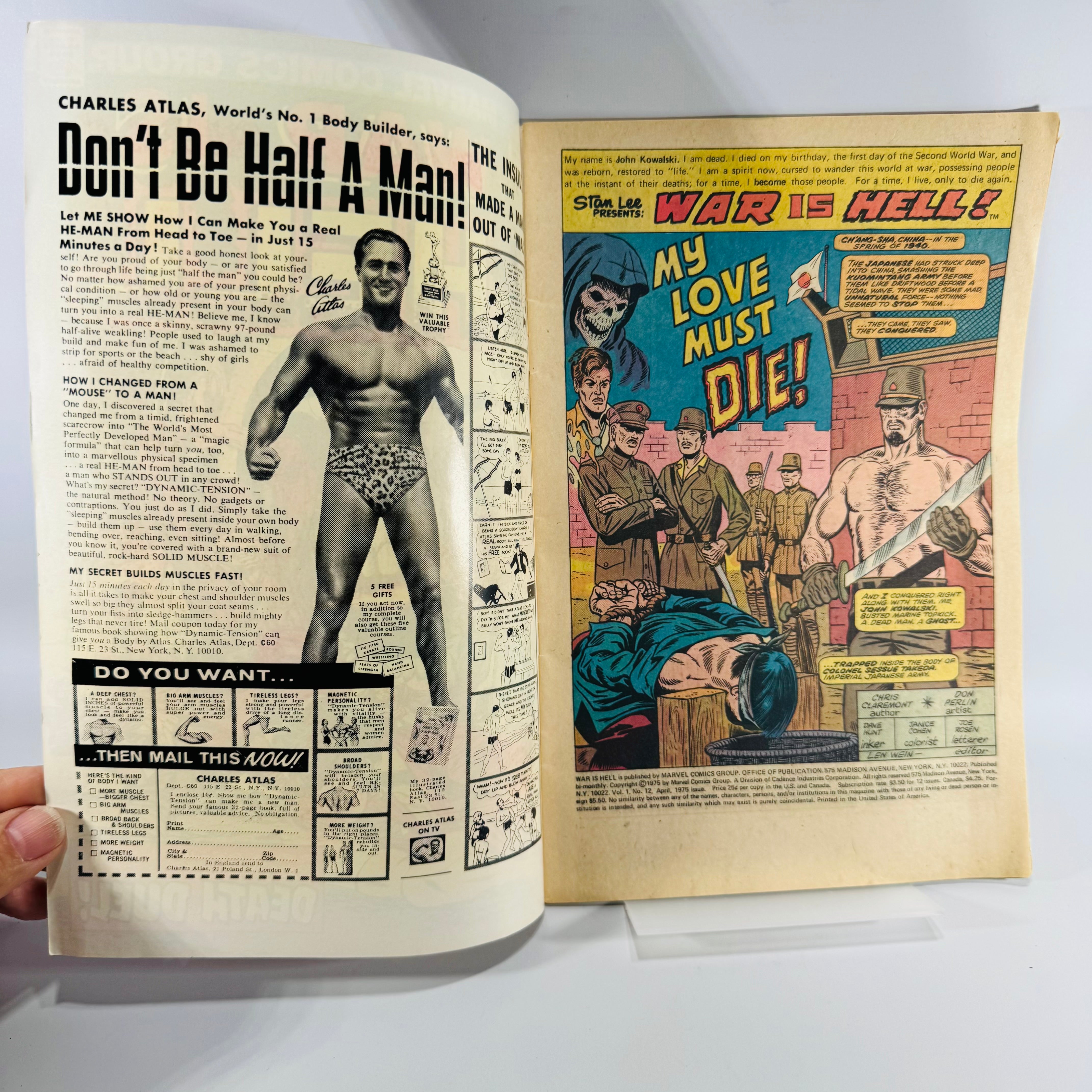 Bronze Age War Horror Comic – War Is Hell #12 Marvel Death Cover