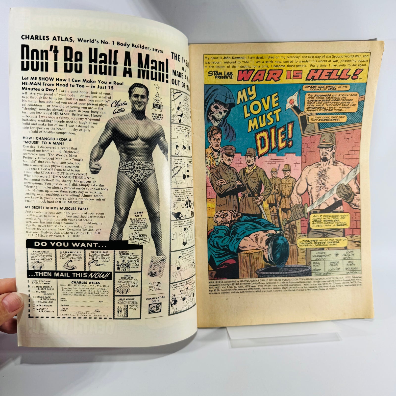 Bronze Age War Horror Comic — War Is Hell #12 (April 1975) — Chris Claremont, Don Perlin | Death Cover, Marvel, War Horror Comic