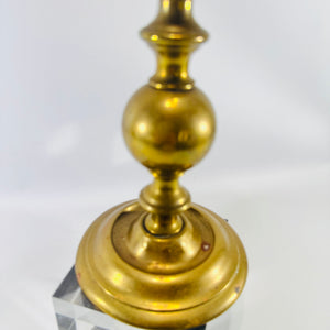 Solid Brass Baluster Candlestick 1970s Colonial Revival