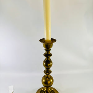 Solid Brass Baluster Candlestick 1970s Colonial Revival