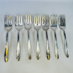 Oneida Community Queen Bess II Salad Forks 1946 Tudor Plate Set of 7