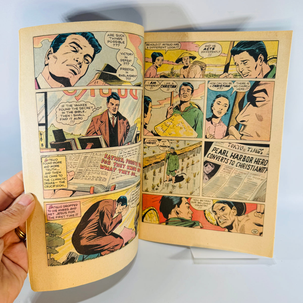 Vintage War Biography Religious Comic — Attack! (1975) — Mitsuo Fuchida, Elizabeth Sherrill & Al Hartley | Pearl Harbor Story, Spire Christian Comics