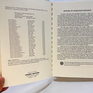 Charleston Receipts by the Junior League of Charleston, Inc 1993 Cookbook