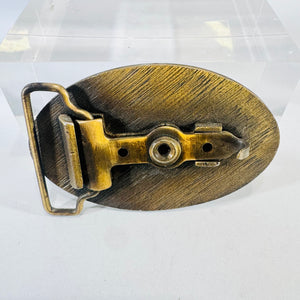 Old Town Canoe Co. Brass Enamel Belt Buckle Maine Nameplate Design