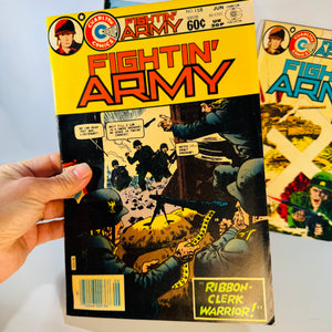 Vintage War Comics Lot — Fightin’ Army #158, #159, #160 (1982) — Charlton Comics | Bronze Age War Comic Series, Military Comics