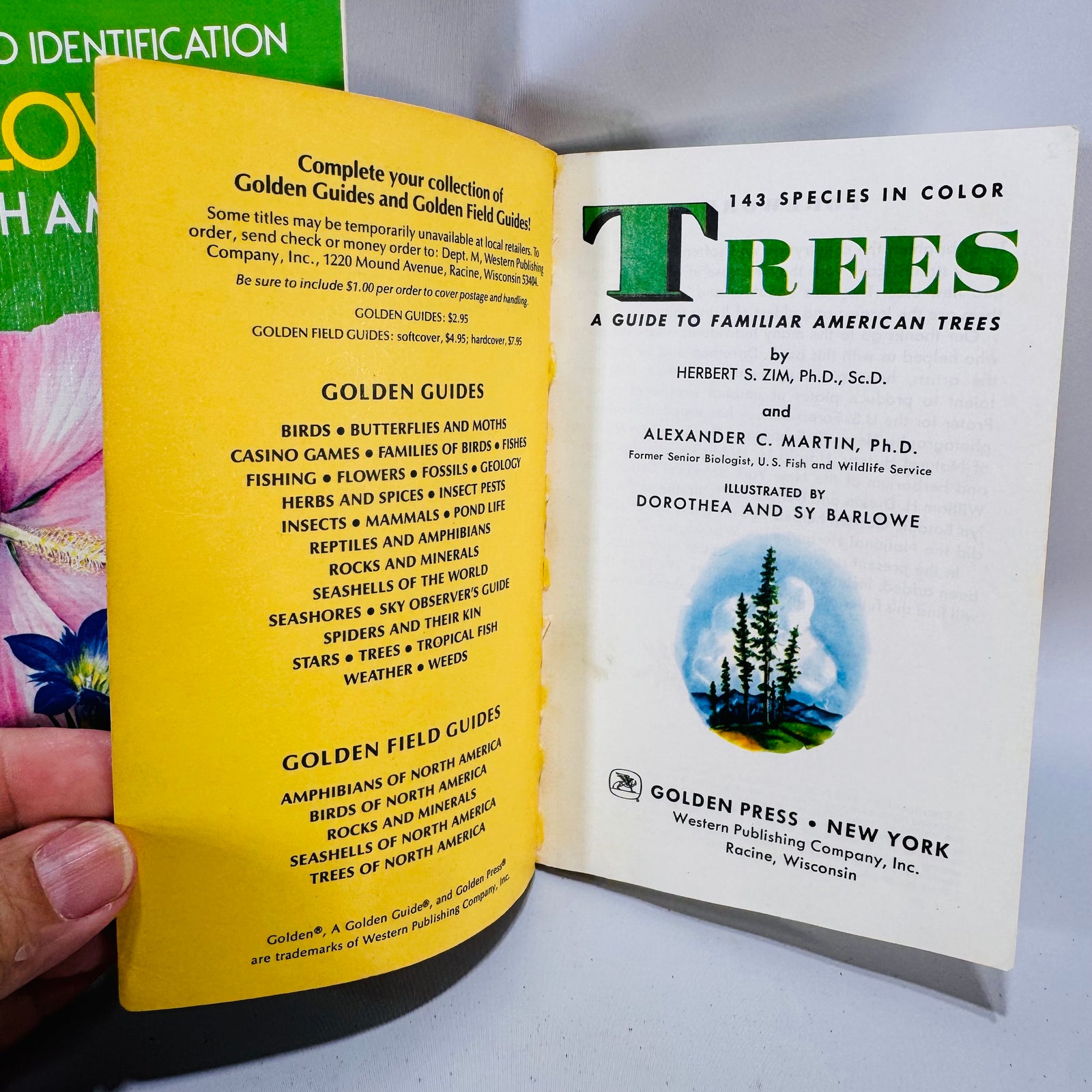 Field Guide Bundle — Wildflowers of North America (1984) & Trees (Golden Guide) — Venning; Zim & Martin | Illustrated, Pocket Guides, Field Identification Natural History