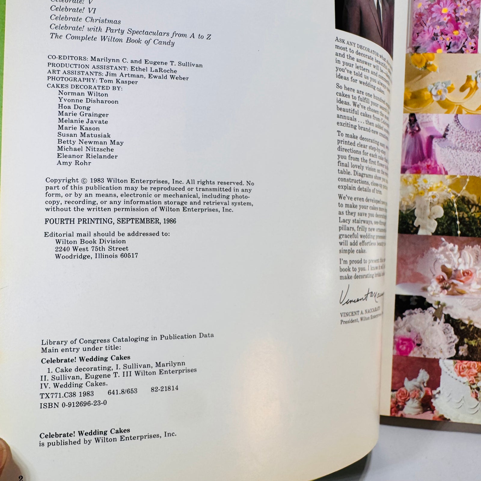 Celebrate! Wedding Cakes (1986, 4th Printing) — Wilton Enterprises | Pictorial Hardcover, Culinary Arts Baking & Cake Decorating