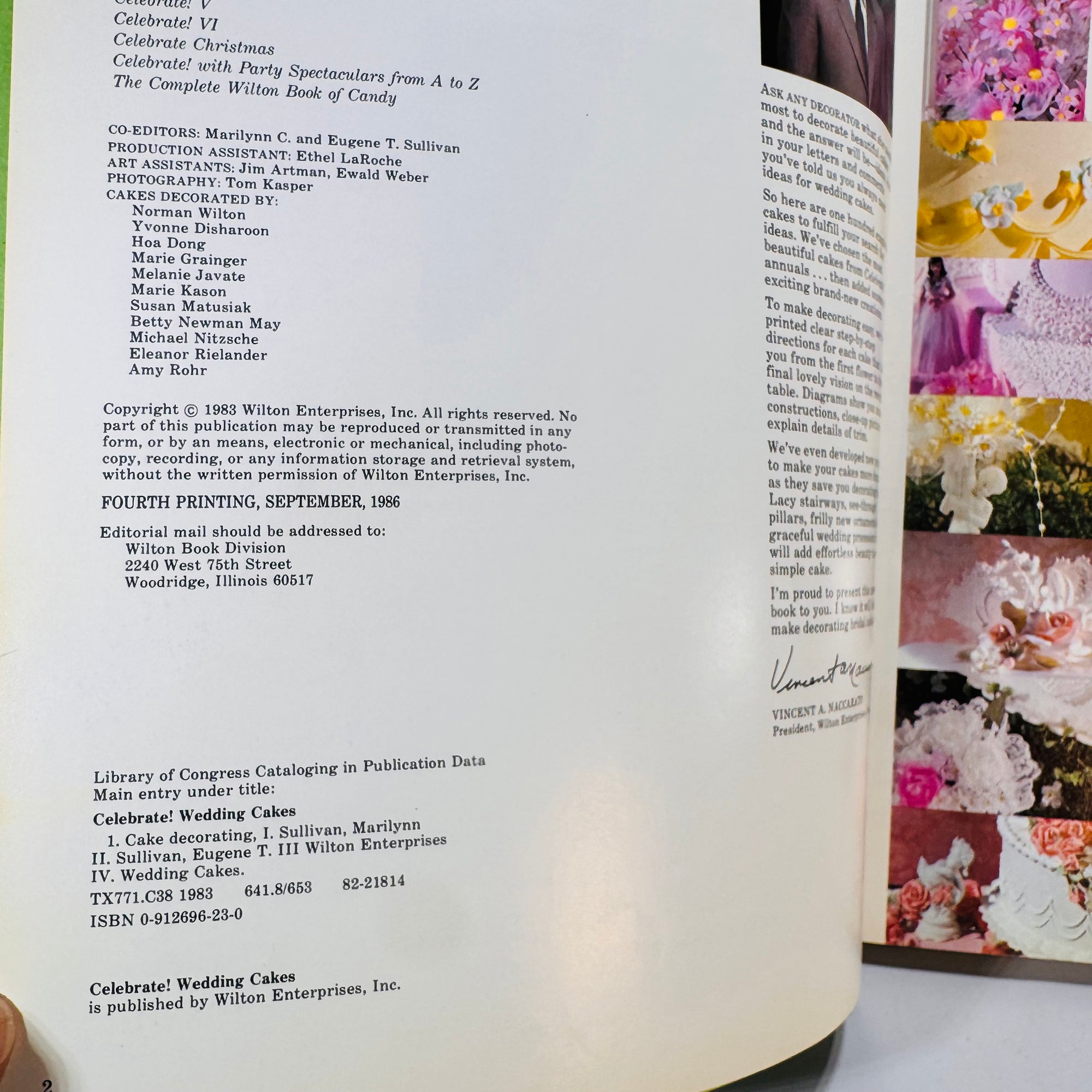 Celebrate! Wedding Cakes (1986, 4th Printing) — Wilton Enterprises | Pictorial Hardcover, Culinary Arts Baking & Cake Decorating