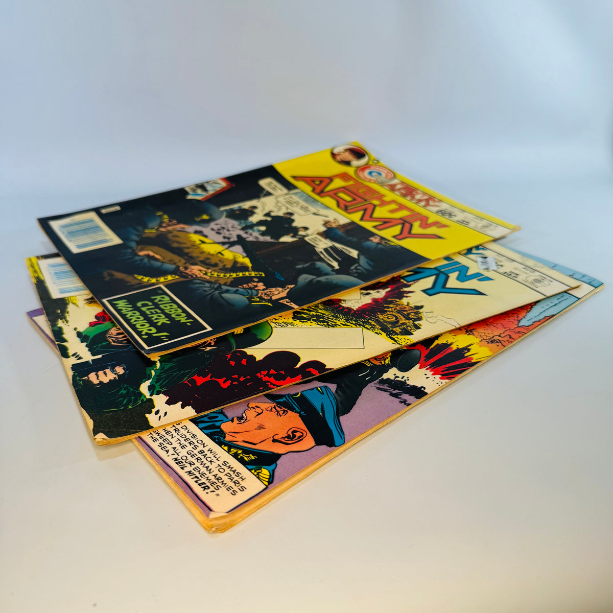 Vintage War Comics Lot — Fightin’ Army #158, #159, #160 (1982) — Charlton Comics | Bronze Age War Comic Series, Military Comics
