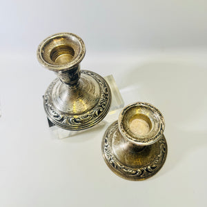Towle 6020 Sterling Candlesticks Pair, Chippendale Style