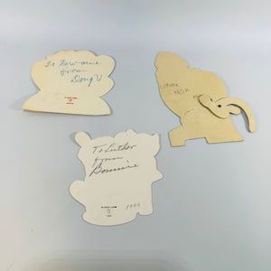 Vintage Valentine Card Lot of 3 Die Cut Stand Up Mechanical Kitten Puppy A-Meri-Card 1940s Paper Ephemera