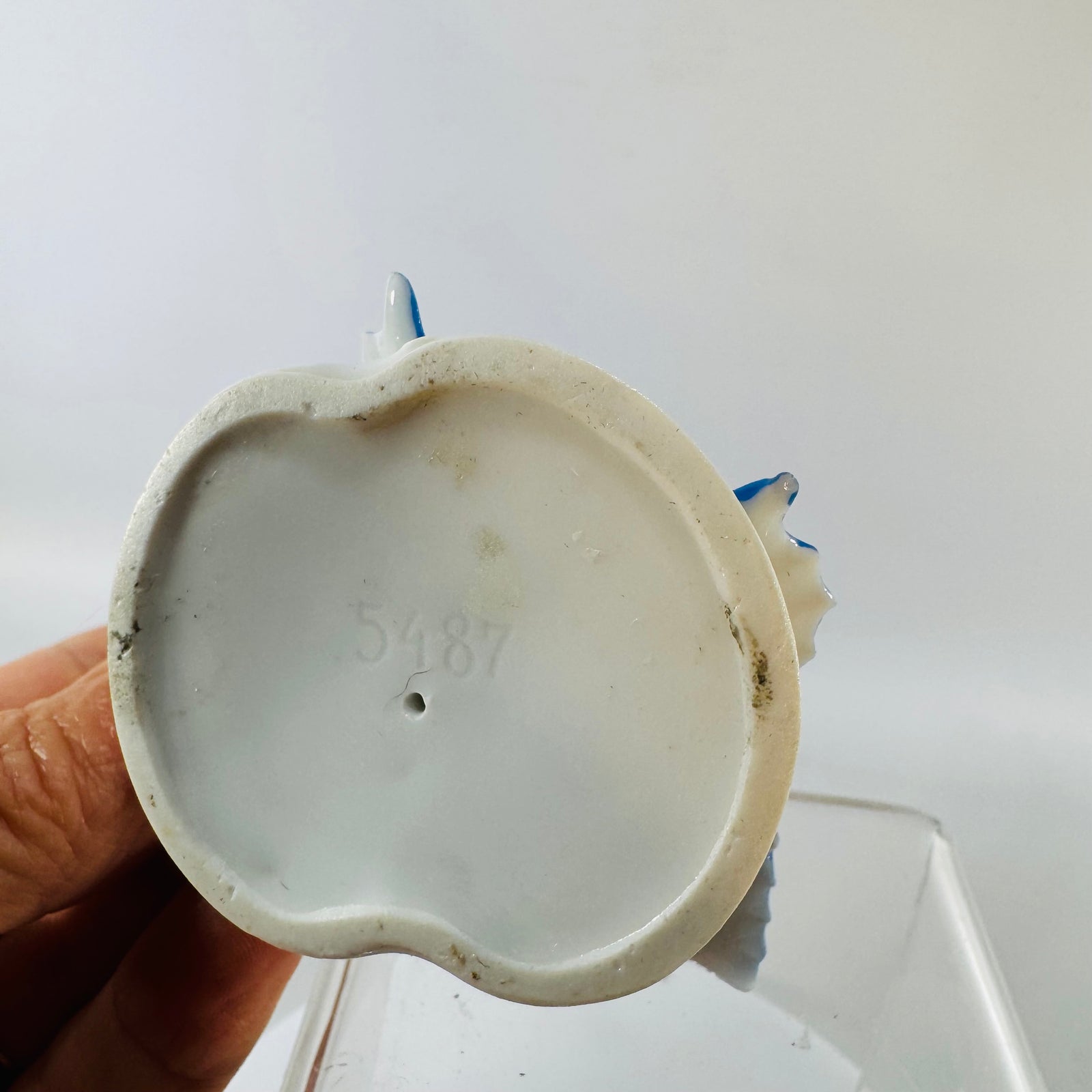 Vintage Riga Porcelain Butterfly Figurine USSR Latvia Blue White Gold Porcelain Model 5487 Soviet Era Decor