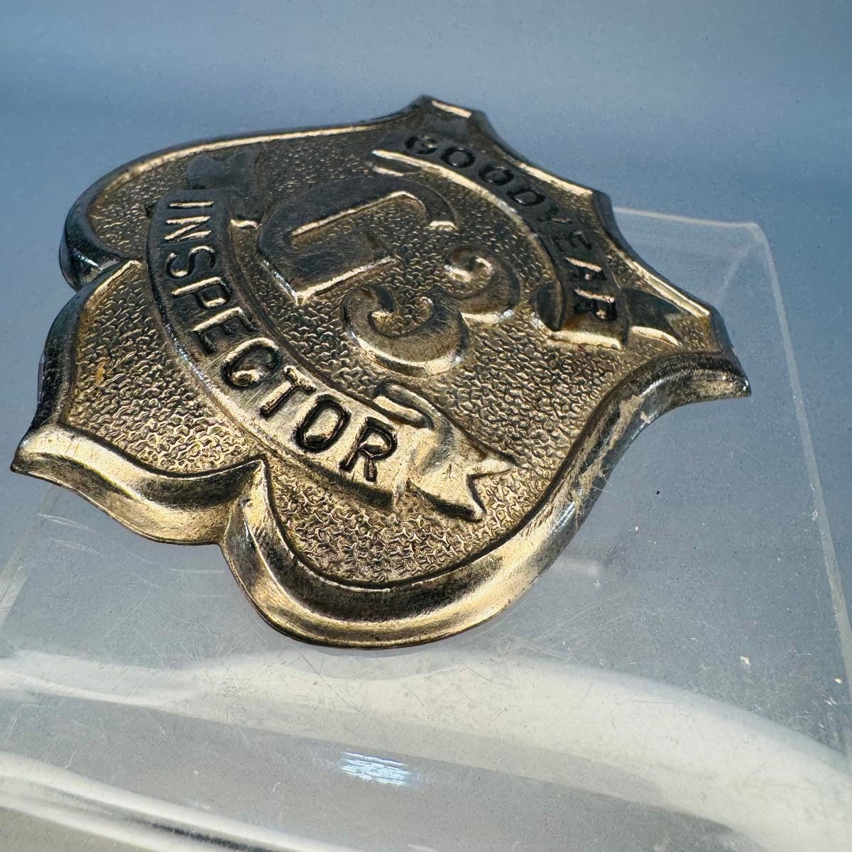 Vintage Goodyear G3 Inspector Badge Shield Pin Petroliana Tire Factory Quality Control Badge Amer Ry S Co New York