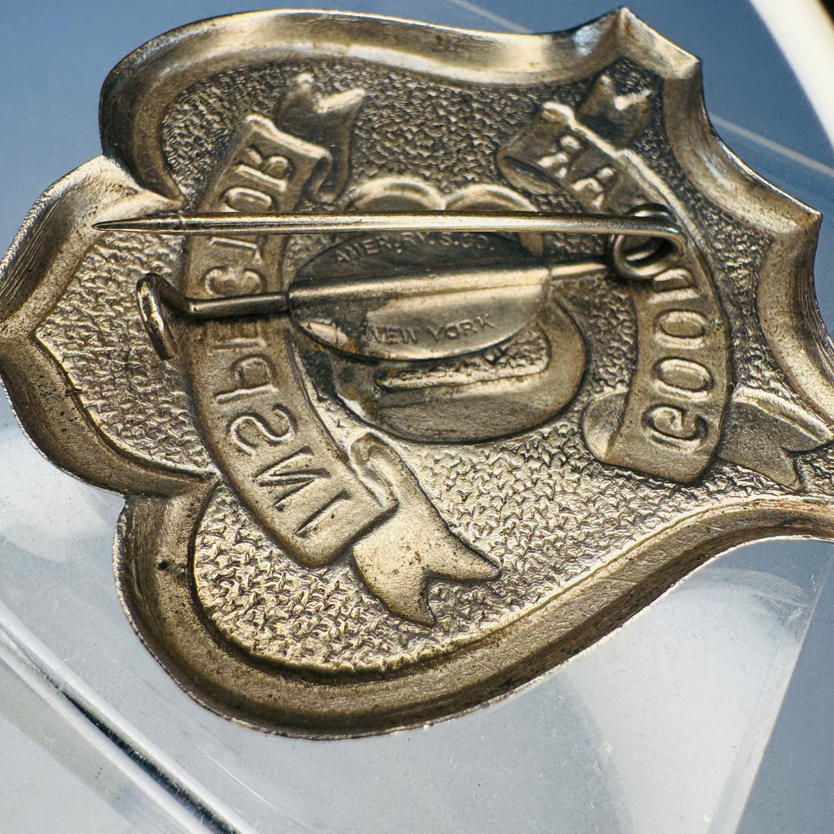 Vintage Goodyear G3 Inspector Badge Shield Pin Petroliana Tire Factory Quality Control Badge Amer Ry S Co New York