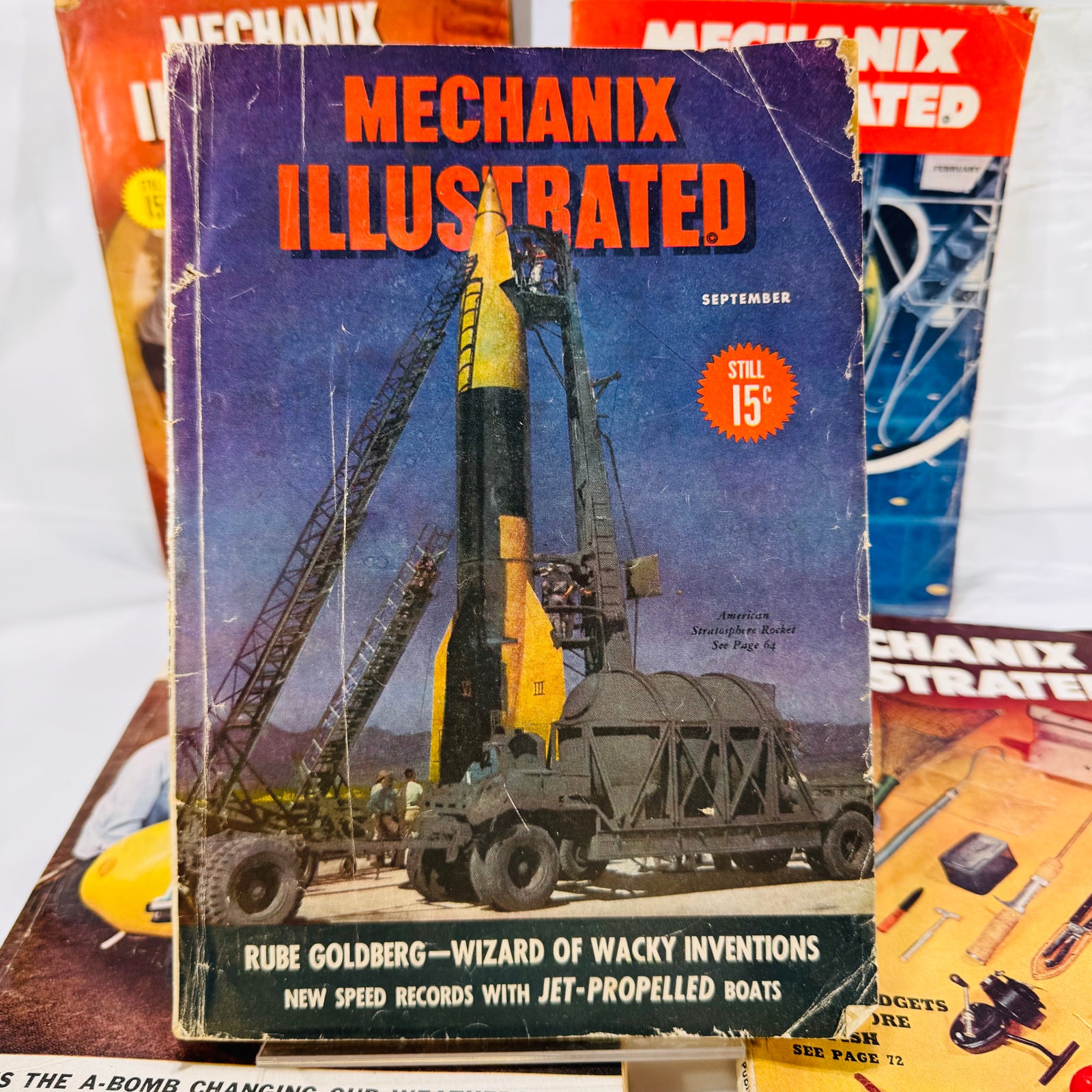 Set of 5 Vintage Mechanix Illustrated Magazines (1946–1953) by Fawcett Publications