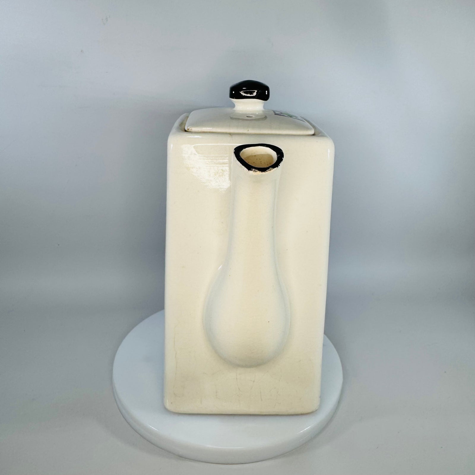 Mid Century Modern Japanese Ceramic Coffee Pot Hand Painted Atomic Teapot 1950s 1960s Kitchenware