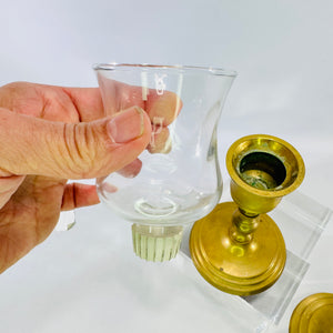 Brass Tulip Peg Votive Brass Candle Holders Set of 2