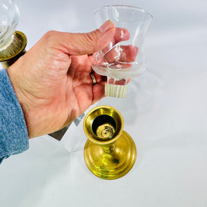 Brass Tulip Peg Votive Brass Candle Holders Set of 2