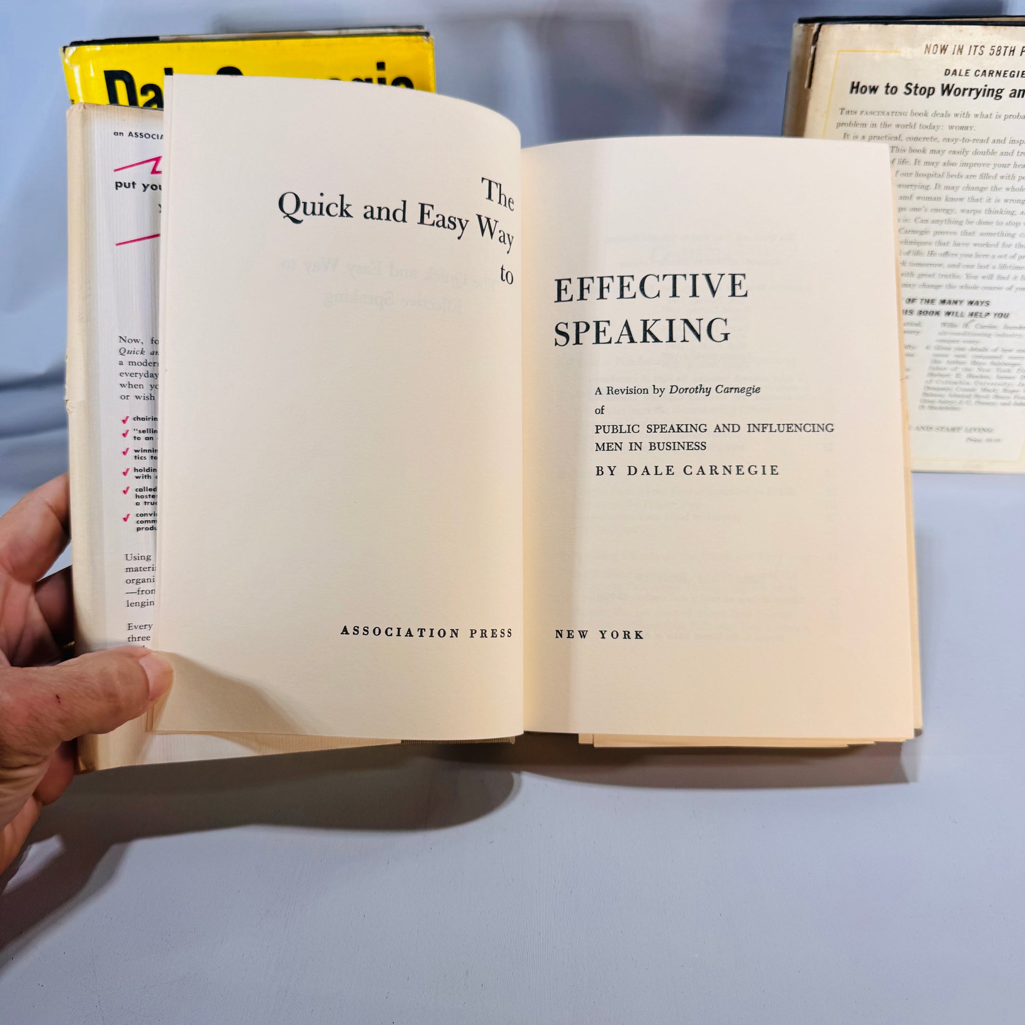 Dale Carnegie Hardcover Set of 3 (1948–1969) — How to Win Friends, How to Stop Worrying, Effective Speaking | With Dust Jackets, Self-Help