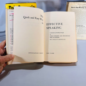 Dale Carnegie Hardcover Set of 3 (1948–1969) — How to Win Friends, How to Stop Worrying, Effective Speaking | With Dust Jackets, Self-Help