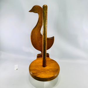 Wooden Goose Paper Towel Holder Rustic Cottage Kitchen Decor