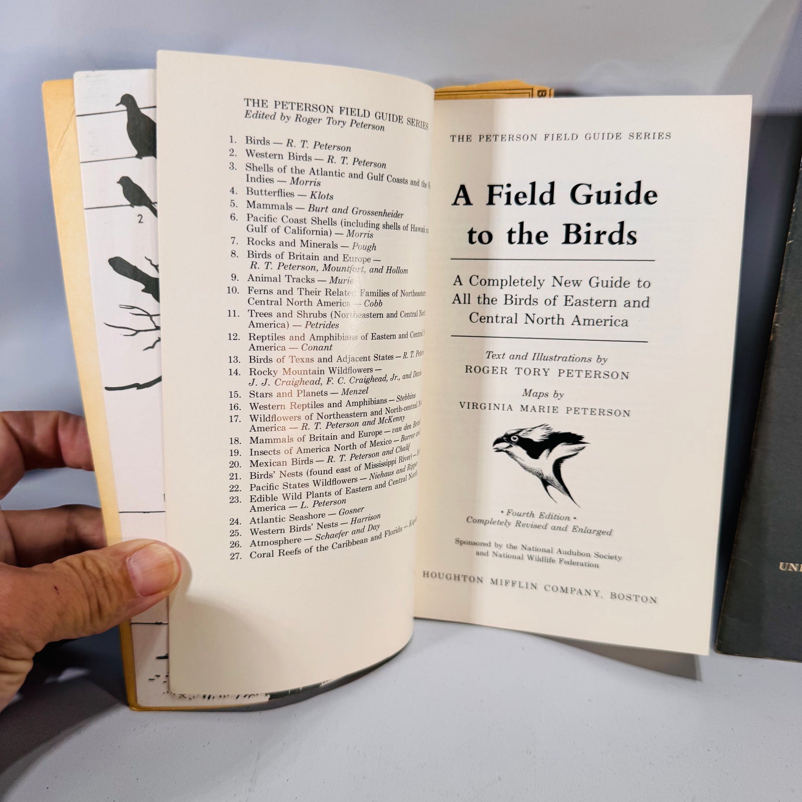 Natural History • Birding Set — A Field Guide to the Birds (1980, 4th Ed.) + Attracting Birds (1947 rev.) — Roger Tory Peterson & U.S. Fish and Wildlife | Color Plates, Field Guide