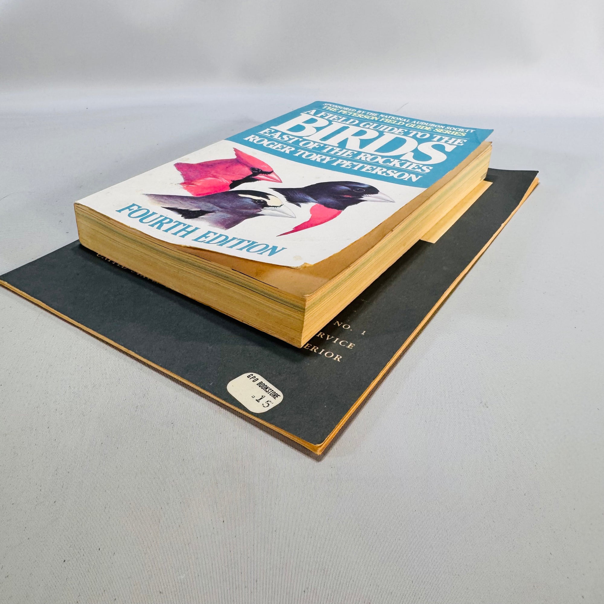 Natural History • Birding Set — A Field Guide to the Birds (1980, 4th Ed.) + Attracting Birds (1947 rev.) — Roger Tory Peterson & U.S. Fish and Wildlife | Color Plates, Field Guide