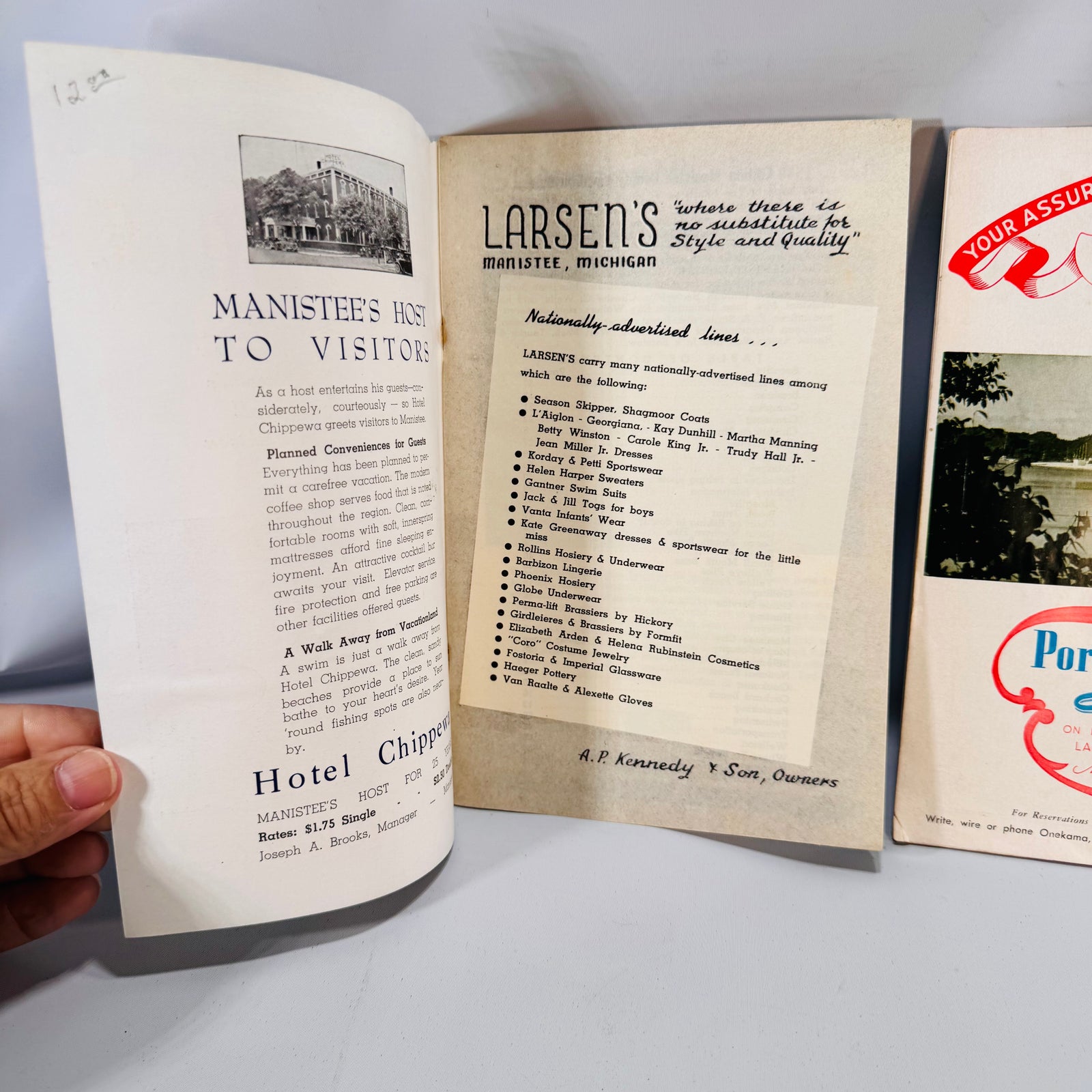 ManistMee County, Michigan Vacation Guides Set (1946 ) — Examiner Printing Co. / Manistee Board of Commerce | Maps & Ads Regional Travel History Ephemera