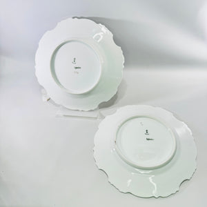 Hermann Ohme Eglantine Plates Set of 2 Peach Blue Floral