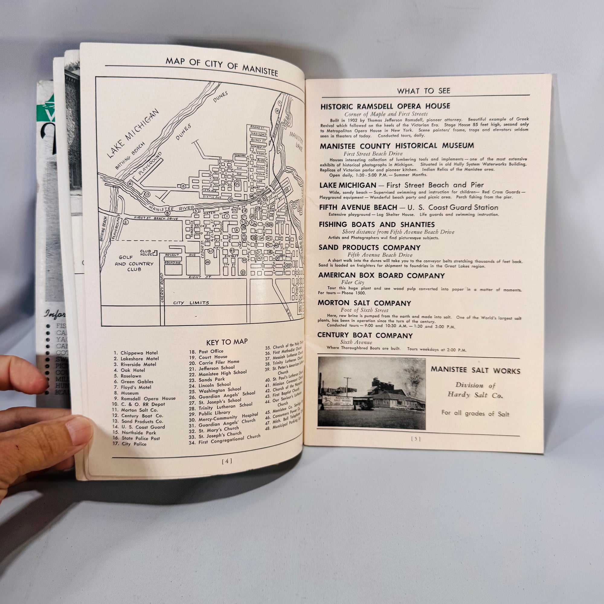 ManistMee County, Michigan Vacation Guides Set (1946 ) — Examiner Printing Co. / Manistee Board of Commerce | Maps & Ads Regional Travel History Ephemera