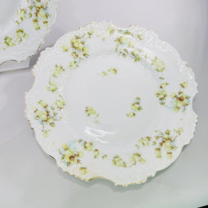 Hermann Ohme Eglantine Plates Set of 2 Green Blue Floral