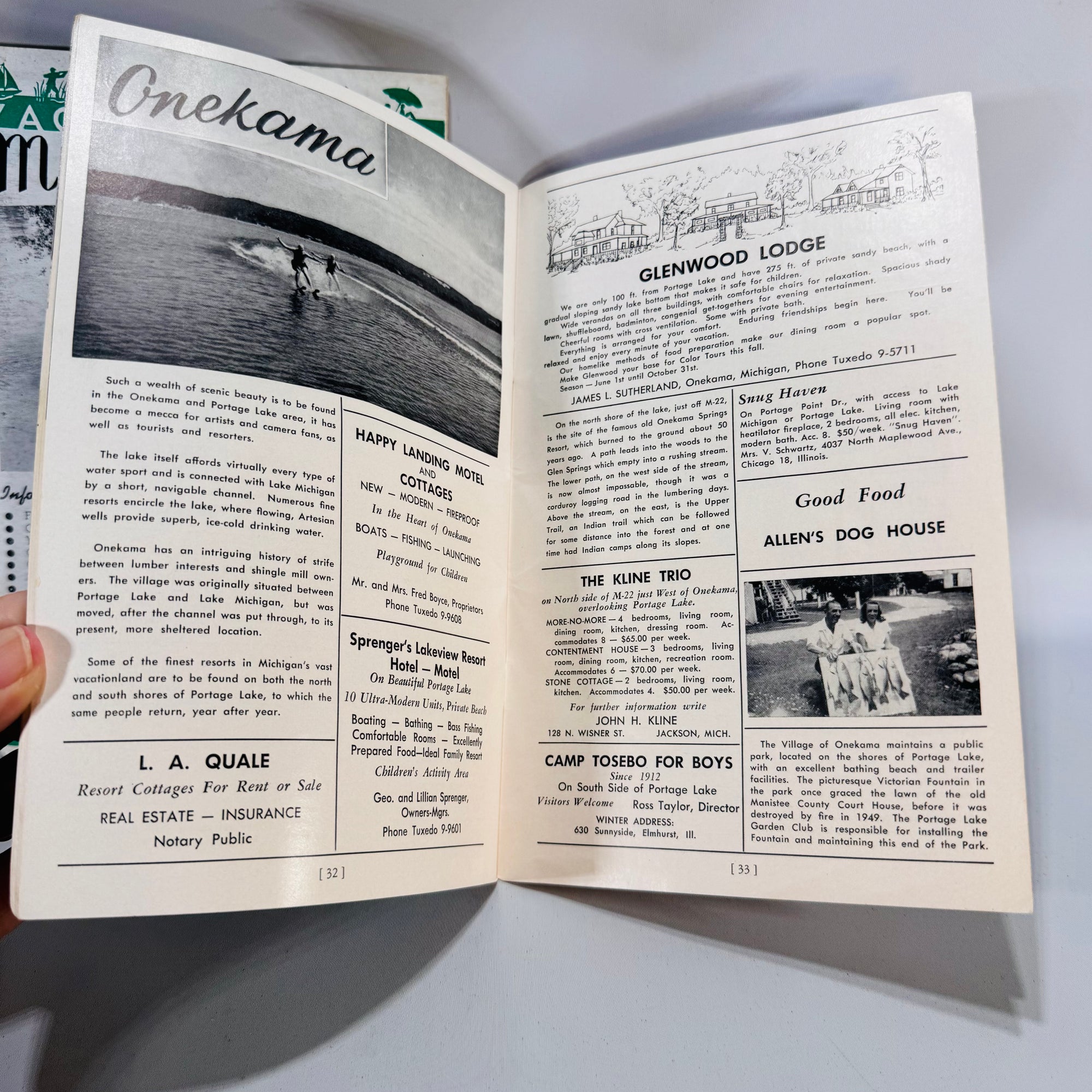 ManistMee County, Michigan Vacation Guides Set (1946 ) — Examiner Printing Co. / Manistee Board of Commerce | Maps & Ads Regional Travel History Ephemera