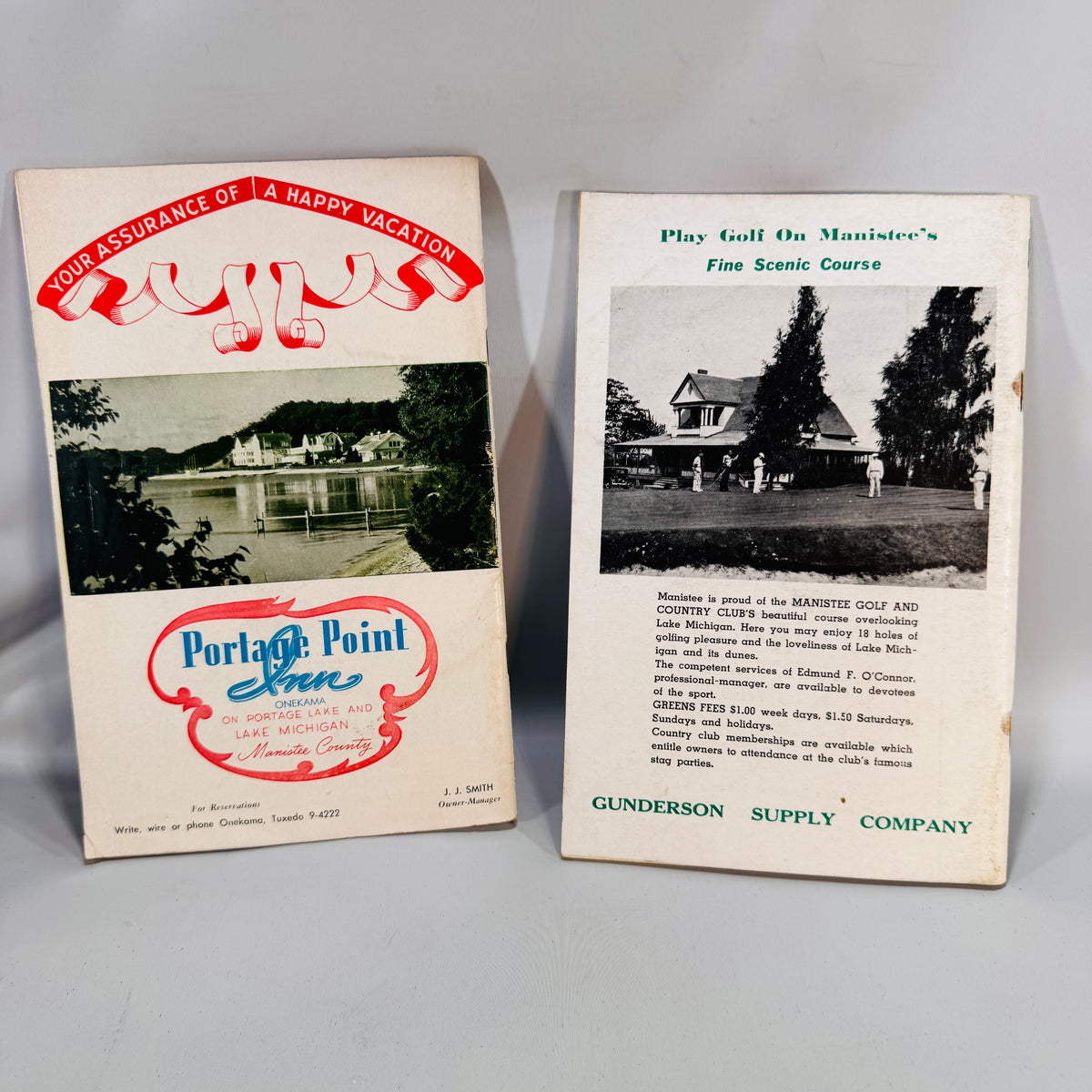 ManistMee County, Michigan Vacation Guides Set (1946 ) — Examiner Printing Co. / Manistee Board of Commerce | Maps & Ads Regional Travel History Ephemera