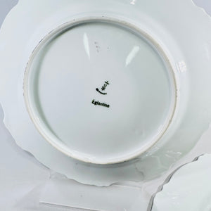 Hermann Ohme Eglantine Plates Set of 2 Green Blue Floral