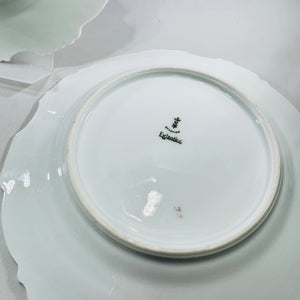 Hermann Ohme Eglantine Plates Set of 2 Green Blue Floral