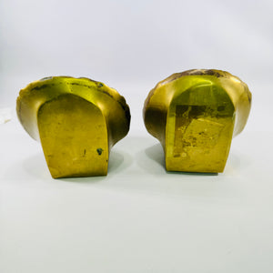 Solid Brass Scallop Shell Bookends Pair Coastal Decor